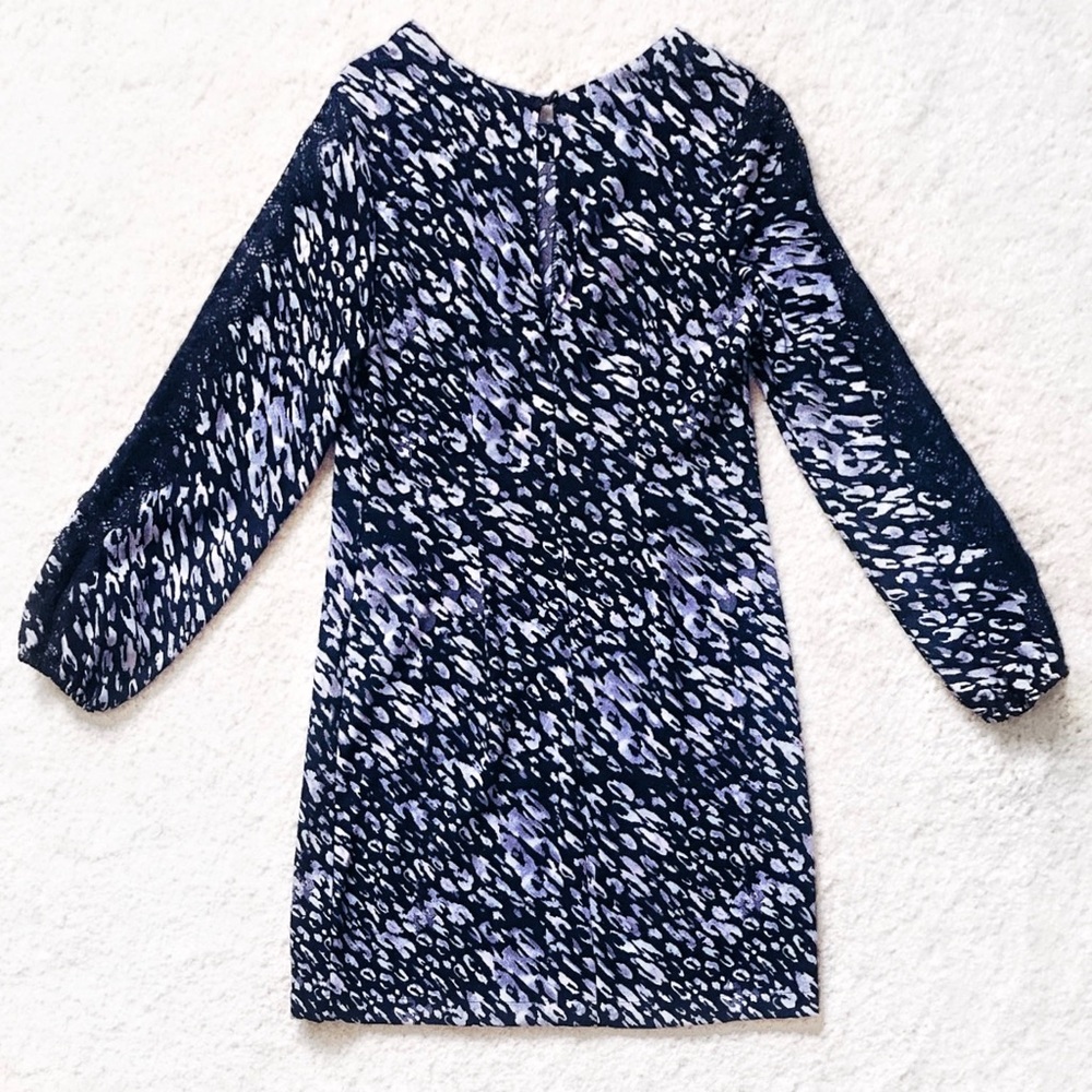 Animal Print Long Sleeve Shift Dress - Picture 2 of 6
